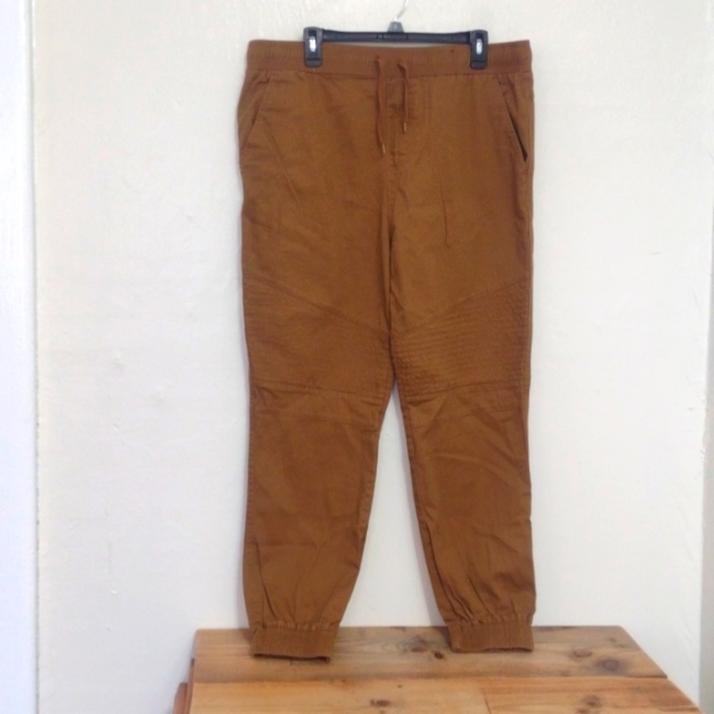 Hollywood the Jean People Brown High Rise Drawstring Waist Joggers Size L NEW